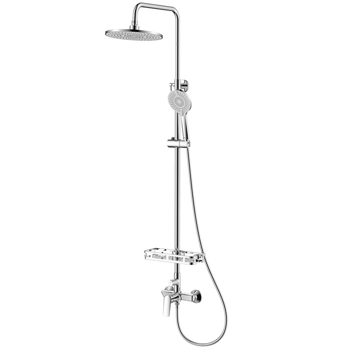 Смеситель Lemark Verba для душа с регулируемой высотой штанги и верхней душевой лейкой "Тропический дождь" (LM11460C) LM11460C