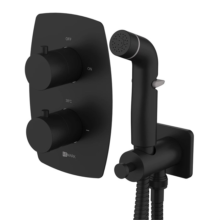 Смеситель Lemark Ursus термостатический с гигиеническим душем, встраиваемый (LM7240BL) LM7240BL