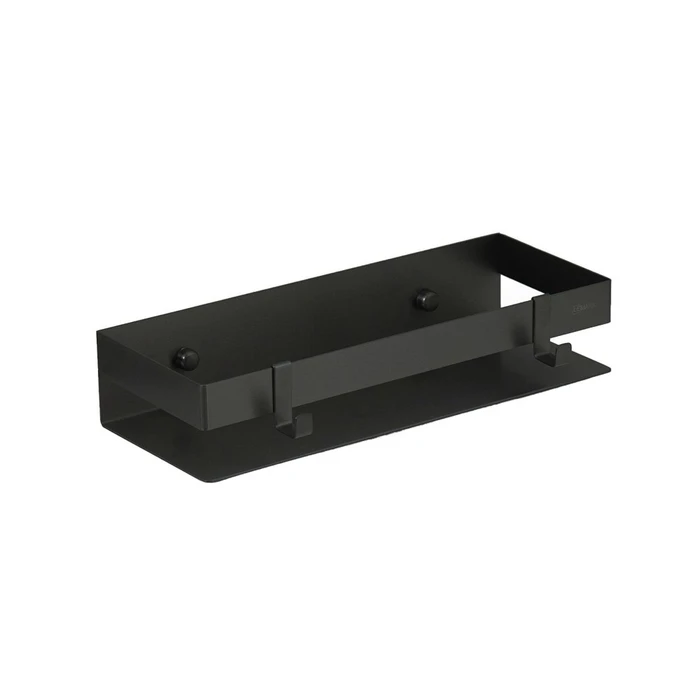 Полка для душа прямая Lemark SHELF LINE 300 мм из нерж. стали с крючками, черный (9772050) 9772050
