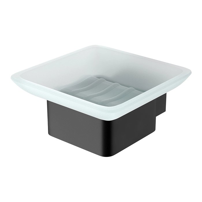 Мыльница Lemark SMOOTH LINE с держателем, чёрный матовый (9742017) 9742017