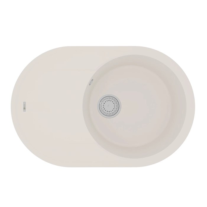 Кухонная мойка Lemark LACHA 760 врезная овальная с крылом из кварцгранита цвет: Жасмин  (9910058) 9910058