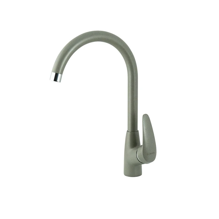 Смеситель для кухни Lemark LINARA с высоким поворотным изливом, цвет: серый шёлк (LM0405PGS) LM0405PGS
