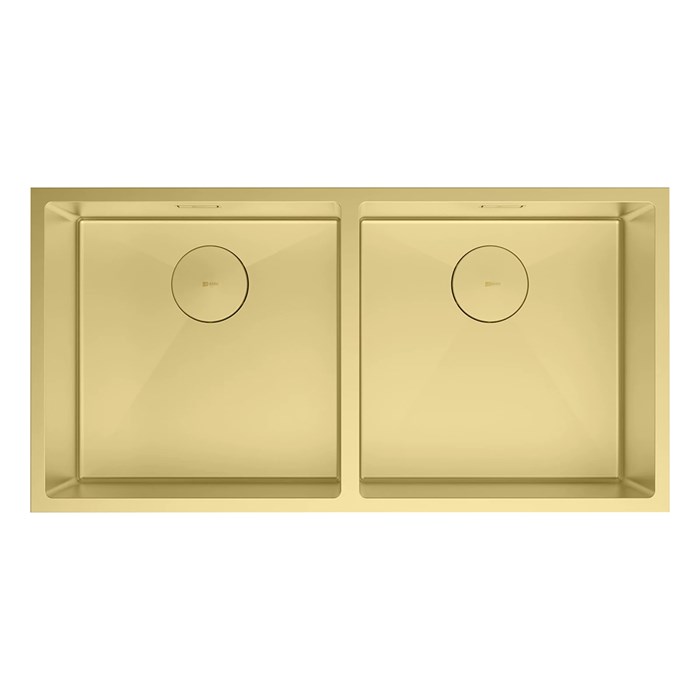Кухонная мойка Lemark PRORAN 900 прямоугольная с двумя чашами из нержавеющей стали цвет: светлое золото (9938138) 9938138