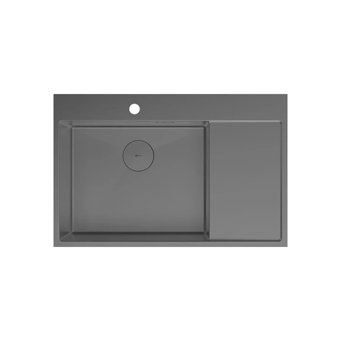 Кухонная мойка Lemark KEZADRA 780L прямоугольная с крылом из нержавеющей стали (чаша СЛЕВА) цвет: графит (9936151) 9936151