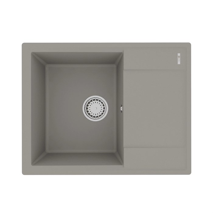 Кухонная мойка Lemark IMANDRA 640 врезная прямоугольная с крылом из кварцгранита цвет: Грей (9910021) 9910021