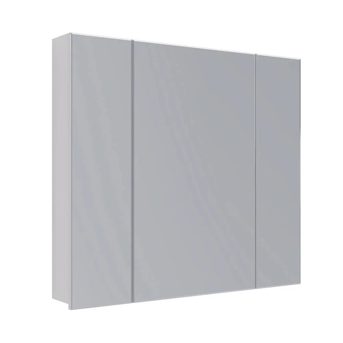 Шкаф зеркальный Lemark UNIVERSAL 90х80 см 3-х дверный, цвет корпуса: Белый глянец LM90ZS-U