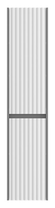 Шкаф - пенал Brevita Balaton 35 подвесной левый (белый, серый) BAL-05035-48-2Л