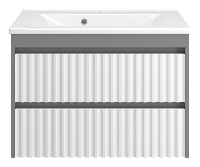 Тумба под раковину Brevita Balaton 80 подвесная (белая, серая) BAL-06080-01-012Я