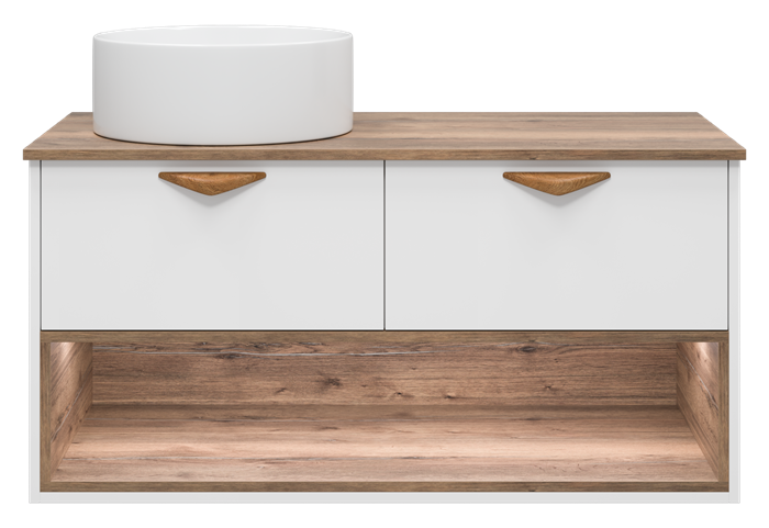 Тумба под раковину Brevita Bergen 105 с подсветкой подвесная (белая) BER-07105-19-01-2Я