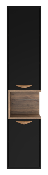 Шкаф - пенал Brevita Bergen 35 подвесной левый (черный) BER-05035-02-19-ПоЛ