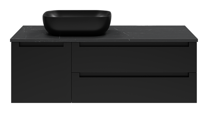 Тумба под раковину Brevita Cargo 120 подвесная (черная) CAR-01120-021П2Я