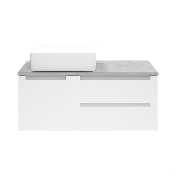 CARGO -100 Тумба подвесная с 2 ящ. 1 дв. белый + столешница + раковина УТ000024162