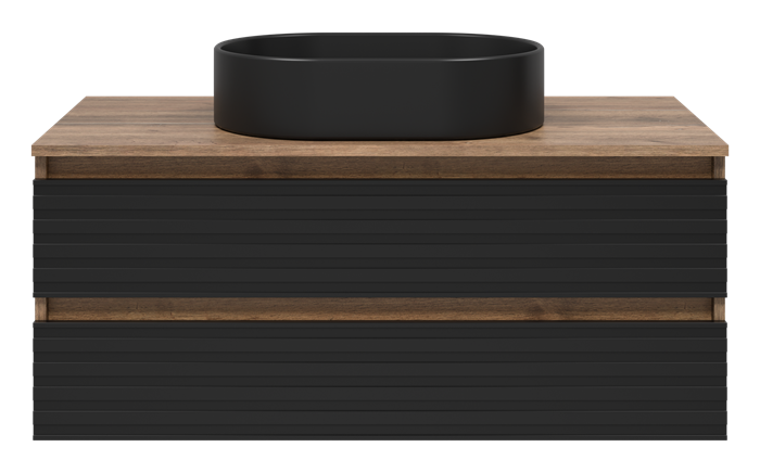 Тумба под раковину Brevita Dakota 100 подвесная (черная) DAK-09100-19/02-2Я