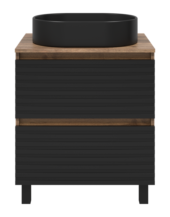 Тумба под раковину Brevita Dakota 60 (черная) DAK-07060-19/02-2Я