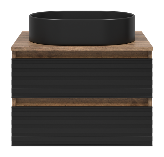 Тумба под раковину Brevita Dakota 60 подвесная (черная) DAK-09060-19/02-2Я