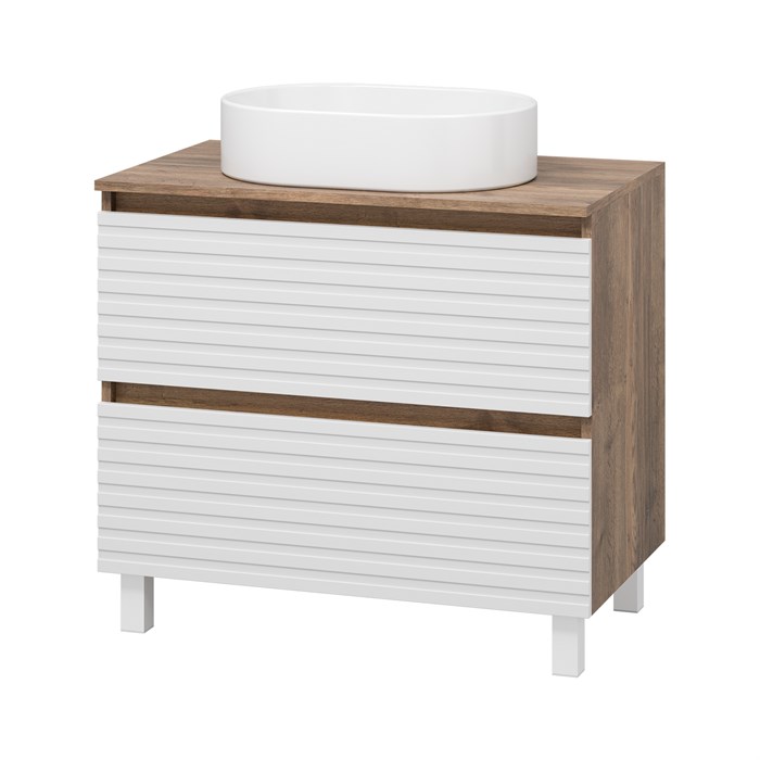 Комплект Brevita Dakota 80 белый напольная тумба с раковиной УТ000015494