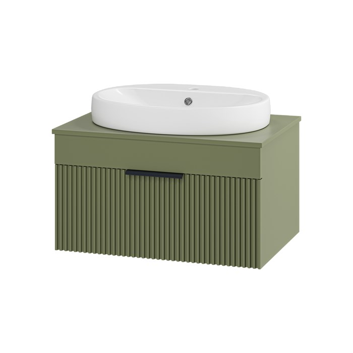 Комплект Enfida 70 зеленая подвесная тумба с раковиной УТ000022704