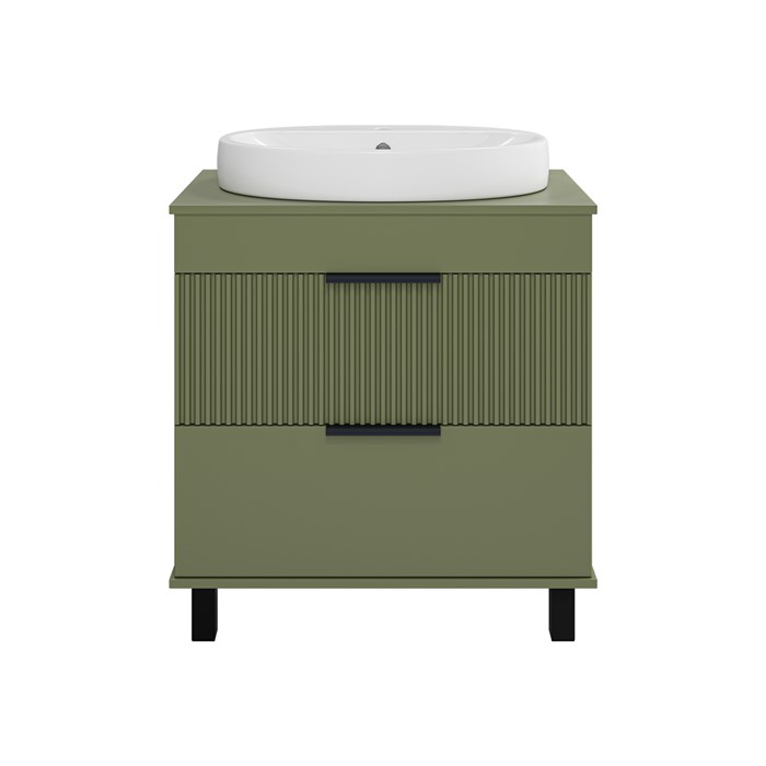 Комплект Enfida 70 зеленая напольная тумба с раковиной УТ000022839