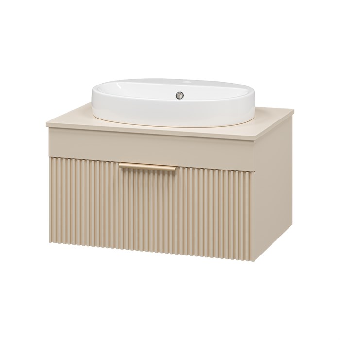 Комплект Enfida 70 бежевая подвесная тумба с раковиной УТ000014443