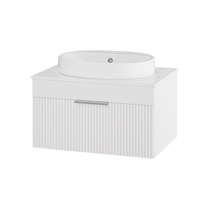 Комплект Enfida 70 белая подвесная тумба с раковиной УТ000014764