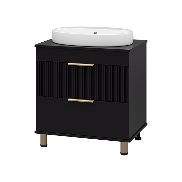 Комплект Enfida 70 черная напольная тумба с раковиной УТ000015616