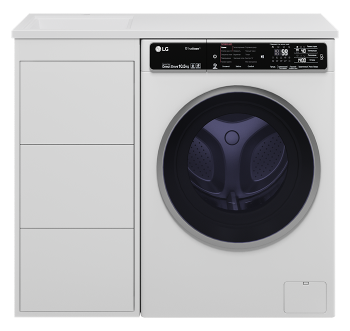 Тумба под раковину Brevita Grafit 40 под стиральную машину (белая) GRA-01040-023Я