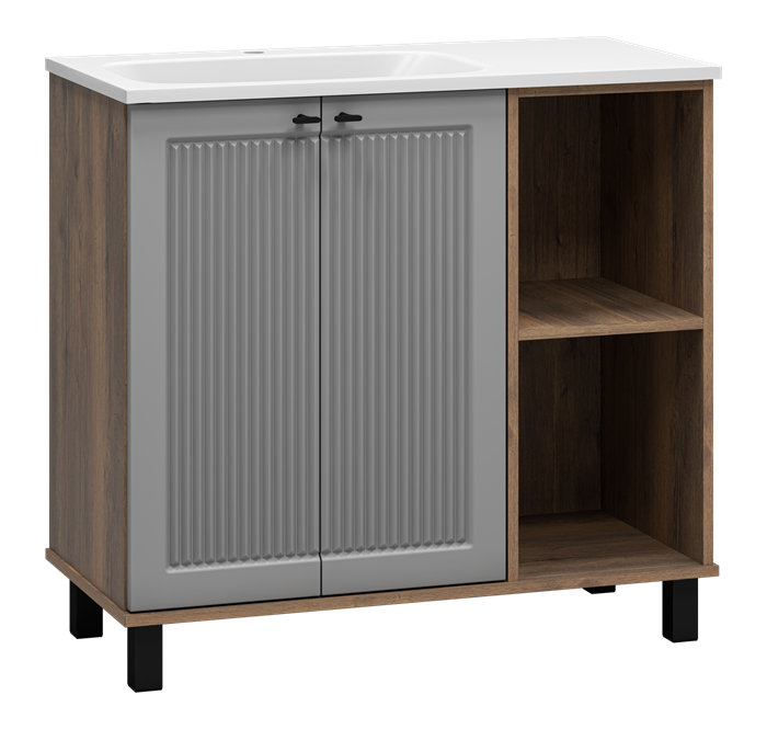 Комплект Lumus 90 напольная тумба с раковиной, левая УТ000025489