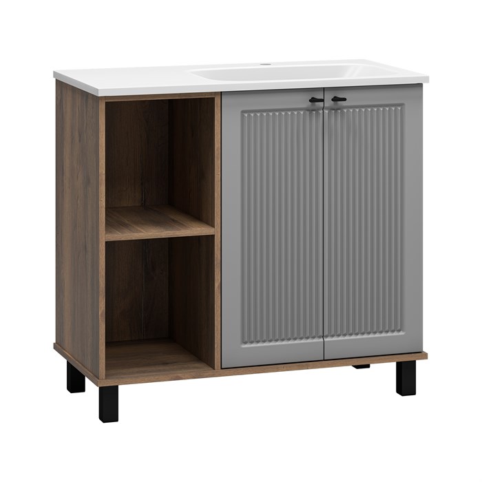 Комплект Lumus 90 напольная тумба с раковиной, правая УТ000025490