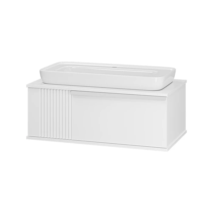 Подвесная тумба с раковиной белая  Brevita Savoy 90 УТ000014905