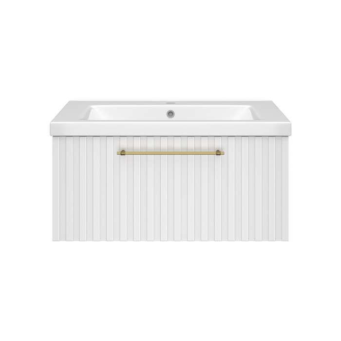 ALICANTE - 80 Тумба подвесная с 1 ящ. белый + раковина УТ000015977