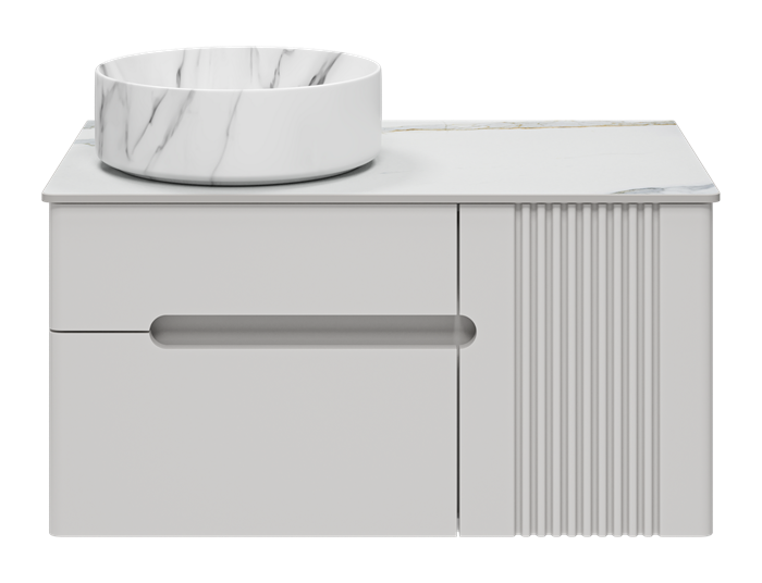 Тумба под раковину Brevita Pallisandro 80 подвесная (серая) PAL-50080-501П2Я