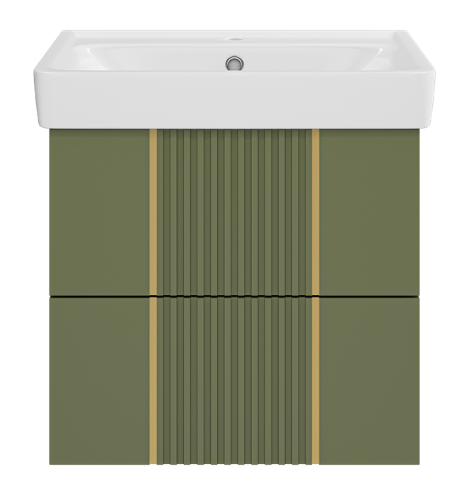 Тумба под раковину Brevita Vega 60 подвесная (зеленая) VEG-09060-0802Я