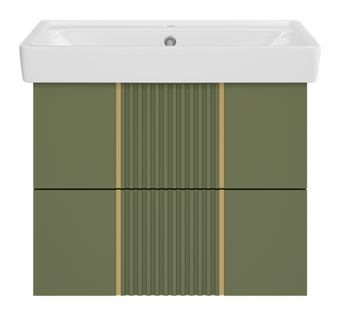 Тумба под раковину Brevita Vega 70 подвесная (зеленая) VEG-09070-0802Я