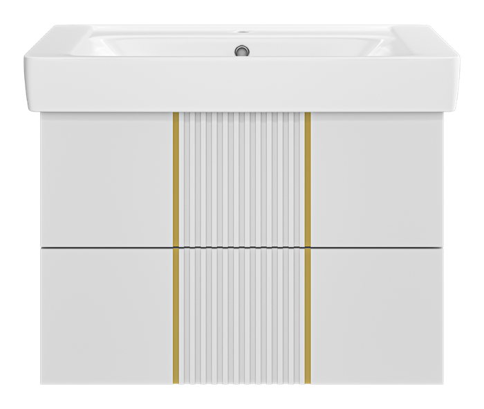 Тумба под раковину Brevita Vega 80 подвесная (белая) VEG-09080-0102Я