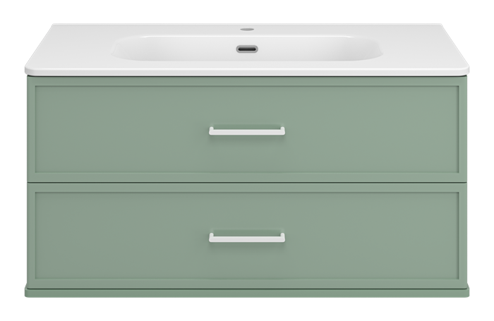 Тумба под раковину Brevita Verde 100 подвесная (зеленая) Ver-09100-0102Я