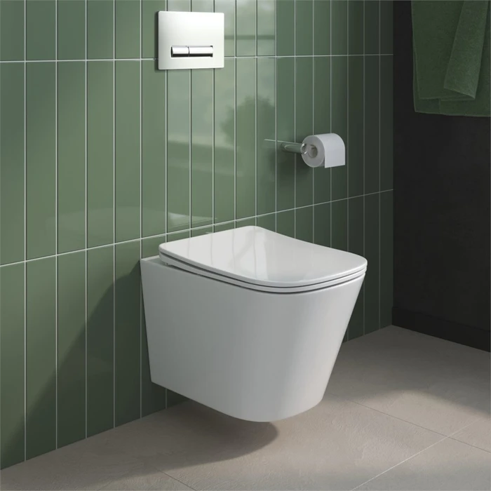 Унитаз подвесной безободковый с сиденьем BelBagno DUE 2.0 BB7107CHR/SC BB7107CHR/SC