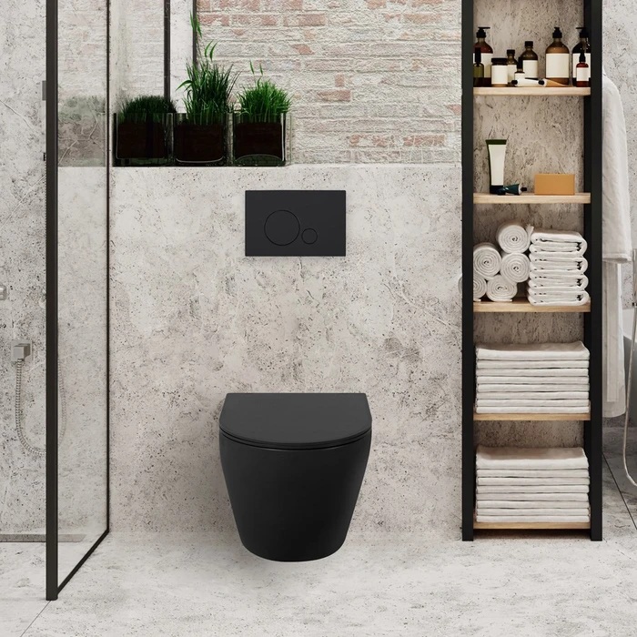 Унитаз подвесной безободковый. черный матовый BelBagno COLORATO BB062CHR-MB 01210924601