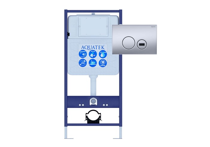 Инсталляция для подвесного унитаза с сенсорным управлением Aquatek Standart Sensor + звукоизоляционная прокладка + панель смыва KDIS-0000036. INSE-0000001.36