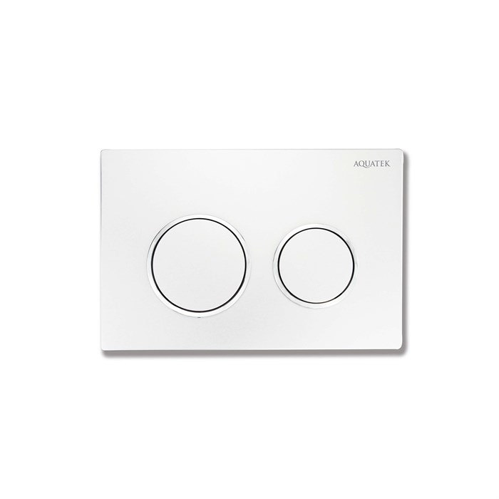 Панель смыва Small Белая ободок хром (клавиши круглые) для INS-0000018  с верхней кнопкой смыва TDI-0000001