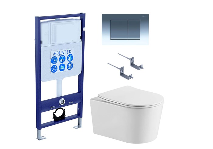 SET AQUATEK ОБЕРОН T KDI10 (рама AQUATEK Standard INS-0000012 с клавишей KDI-0000010 и крепежом KKI-0000002 +унитаз ОБЕРОН AQ1365T-00 с сиденьем sc) SET AQUATEK ОБЕРОН T KDI10