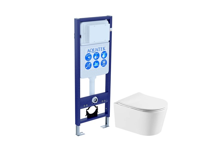 SET AQUATEK ОБЕРОН T INS-017 (рама AQUATEK Standard INS-0000017(без клавиши и крепежа) + унитаз ОБЕРОН AQ1365T-00 с тонким сиденьем soft-close) SET AQUATEK ОБЕРОН T INS-017