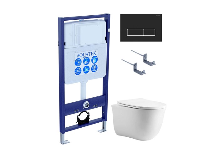 Set AQUATEK КЛАССИК cm (рама AQUATEK Standard INS-0000012 с звукоиз.прокладкой + крепеж KKI-0000002 + кнопка KDI-0000064 + унитаз КЛАССИК AQ1112-00 с крышкой) SET AQUATEK КЛАССИК cm-064 4в1