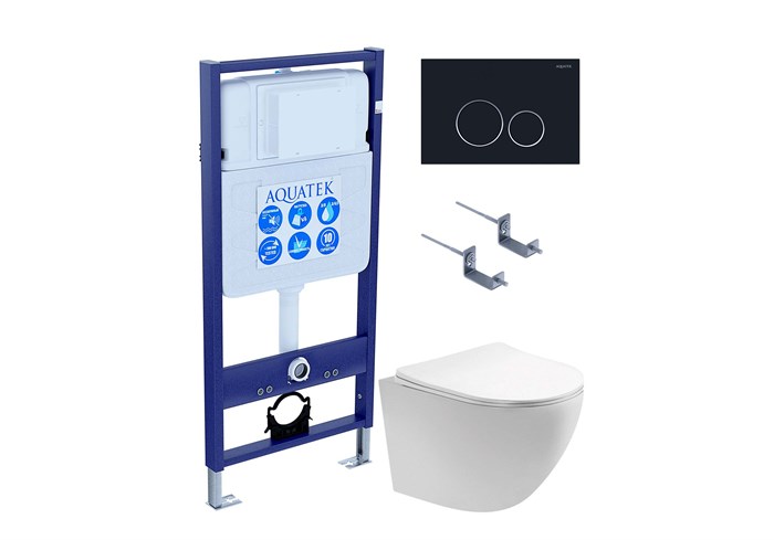 SET AQUATEK ЕВРОПА T KDI20 (рама AQUATEK Standard INS-0000012 с клавишей KDI-0000020 и крепежом KKI-0000002 + унитаз AQ1900T-00 с тонким сиденьем sc) SET AQUATEK ЕВРОПА T KDI20