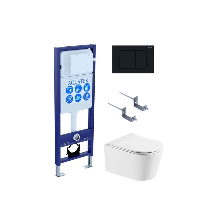 SET AQUATEK ОБЕРОН T-012 4в1 (рама INS-0000017 + крепеж KKI-0000002 + клавиша KDI-0000012 + унитаз AQ1365T-00 ОБЕРОН с тонким сиденьем soft-close) SET AQUATEK ОБЕРОН T-012 4в1