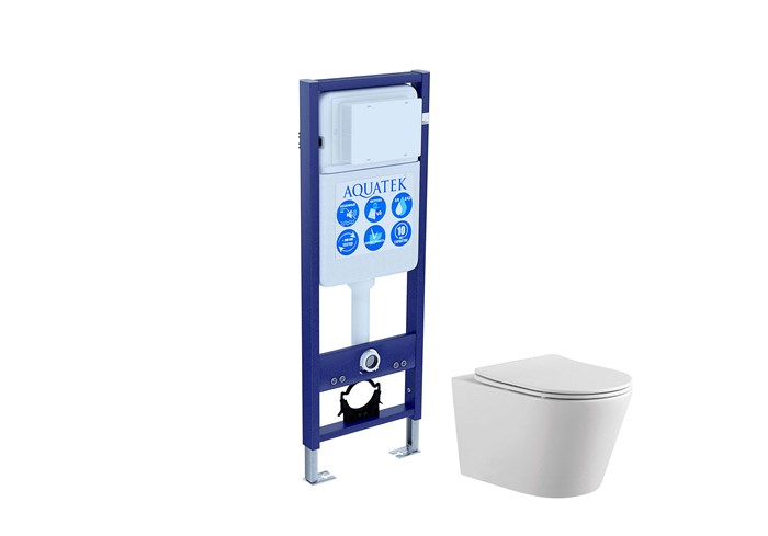 SET AQUATEK ВЕГА/17 (рама AQUATEK INS-0000017 + унитаз ВЕГА AQ1905-00 + тонкое сиденье с механизмом sc) SET AQUATEK ВЕГА/17
