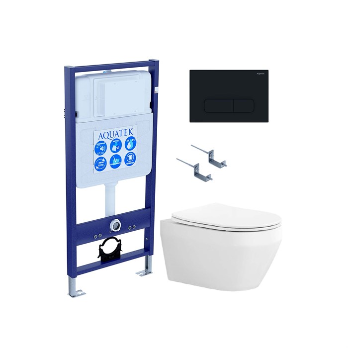 SET AQUATEK ЛЕЯ-017 4в1 (рама AQUATEK Standard INS-0000012 + крепеж KKI-0000002 + клавиша KDI-0000017 + унитаз ЛЕЯ AQ1199-00 с тонким сиденьем soft-close) SET AQUATEK ЛЕЯ cm-017 4в1