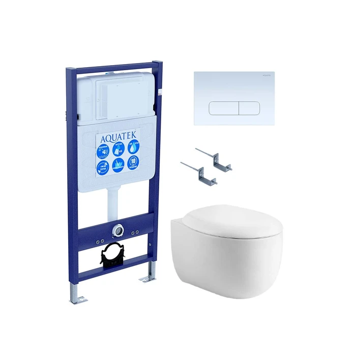 SET AQUATEK АЛЬТАИР-013 4в1 (рама AQUATEK Standard INS-0000012+крепеж KKI-0000002+клавиша KDI-0000013+унитаз АЛЬТАИР AQ1980-00 с тонким сиденьем soft- SET AQUATEK АЛЬТАИР cm-013 4в1