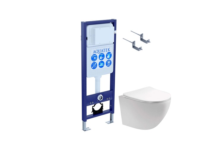 SET AQUATEK ЕВРОПА T-17-KKI2 (рама AQUATEK Standard INS-0000017 + крепеж KKI-0000002 + унитаз ЕВРОПА AQ1900T-00 с тонким сиденьем soft-close) SET AQUATEK ЕВРОПА T-17-KKI2