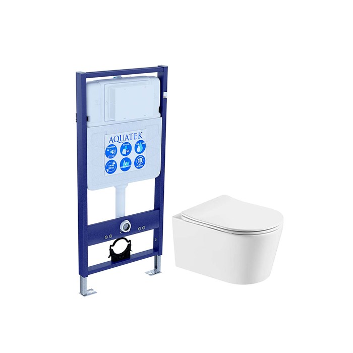 Комплект SET AQUATEK ОБЕРОН T (унитаз + инсталляция + звукоизоляционная прокладка + крышка-сиденье soft-close) SET AQUATEK ОБЕРОН T