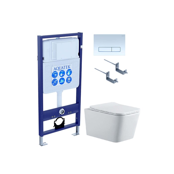 Комплект SET AQUATEK ЛИБРА N KDI21 (унитаз + инсталляция + звукоизоляционная прокладка + крышка-сиденье soft-close + крепления к стене + панель смыва) SET AQUATEK ЛИБРА N KDI21